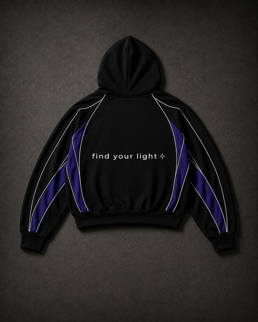 Coramay Hoodie - Noir / Violet (dos)