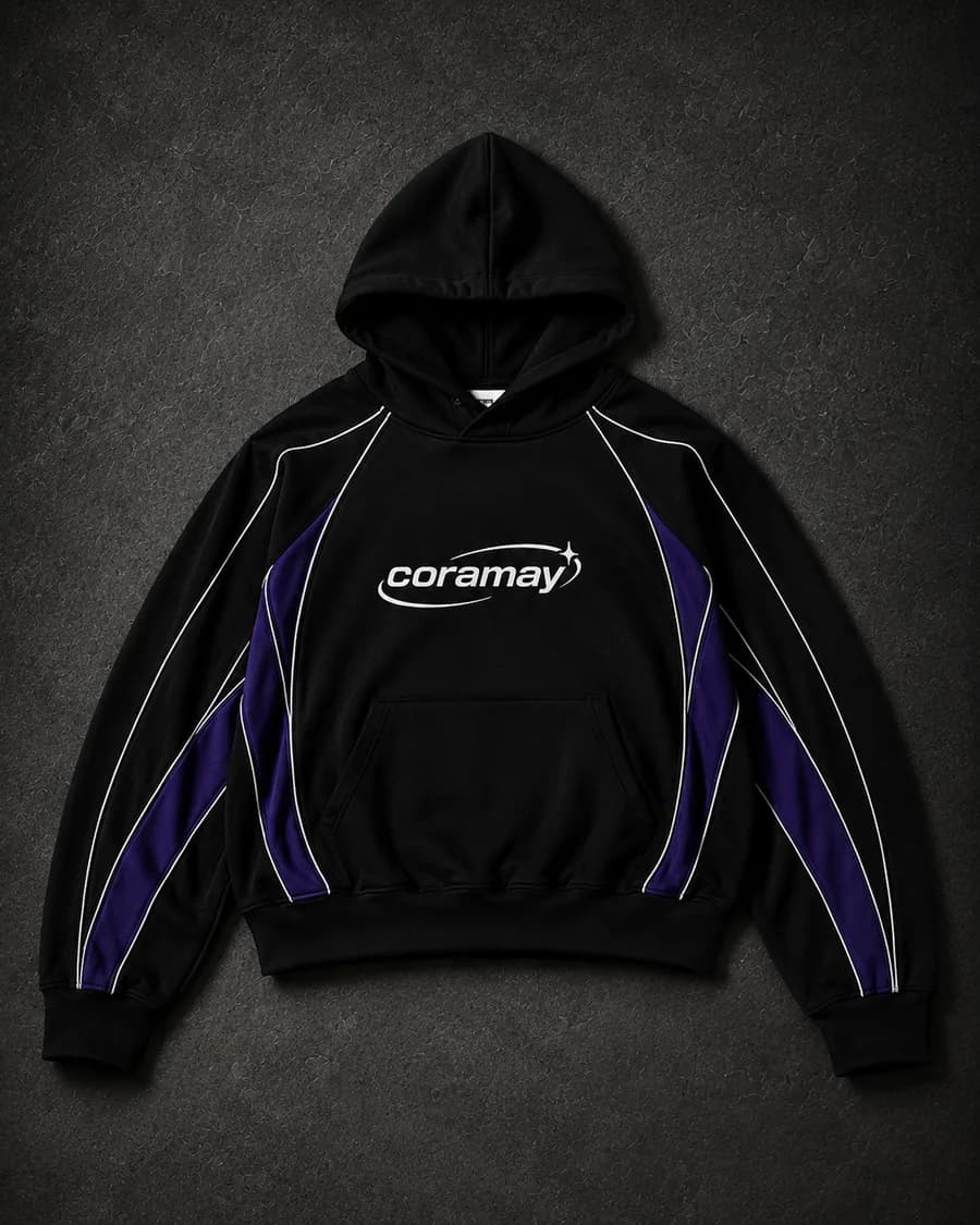 Coramay Hoodie - Noir / Violet (devant)